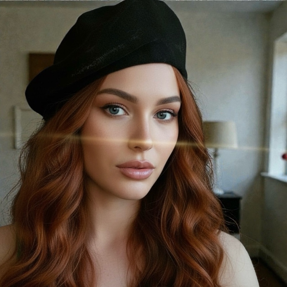 Vintage Black Velvet Beret - Picture 3 of 9